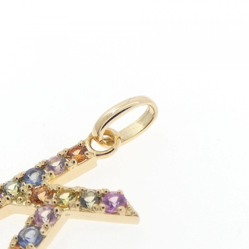 K18YG Chữ cái K Mặt dây chuyền Sapphire 0.24CT - Hàng hiệu Chính hãng 869443