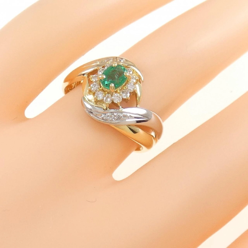 Nhẫn ngọc lục bảo K18YG/PT 0.31CT 672301