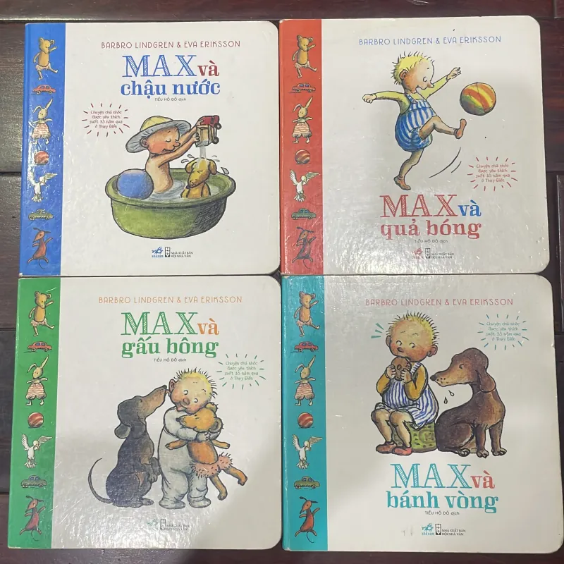 MAX VÀ GẤU BÔNG , bánh vòng , chậu nước , quả bóng - Barbro Lindgren - COMBO 4 quyển 1028201