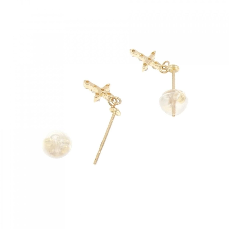 K18YG Bông tai kim cương hình chữ thập - Hàng hiệu Chính hãng 868872