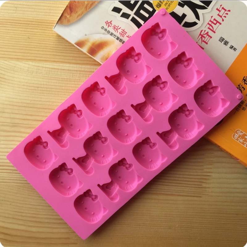 Khuôn silicon làm rau câu, socola 15 mèo Kitty - Mã số 1244 338695
