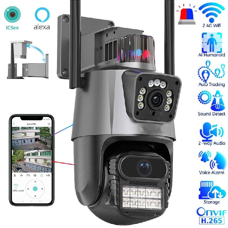 Camera wifi 2 mắt AI ngoài trời. 23470