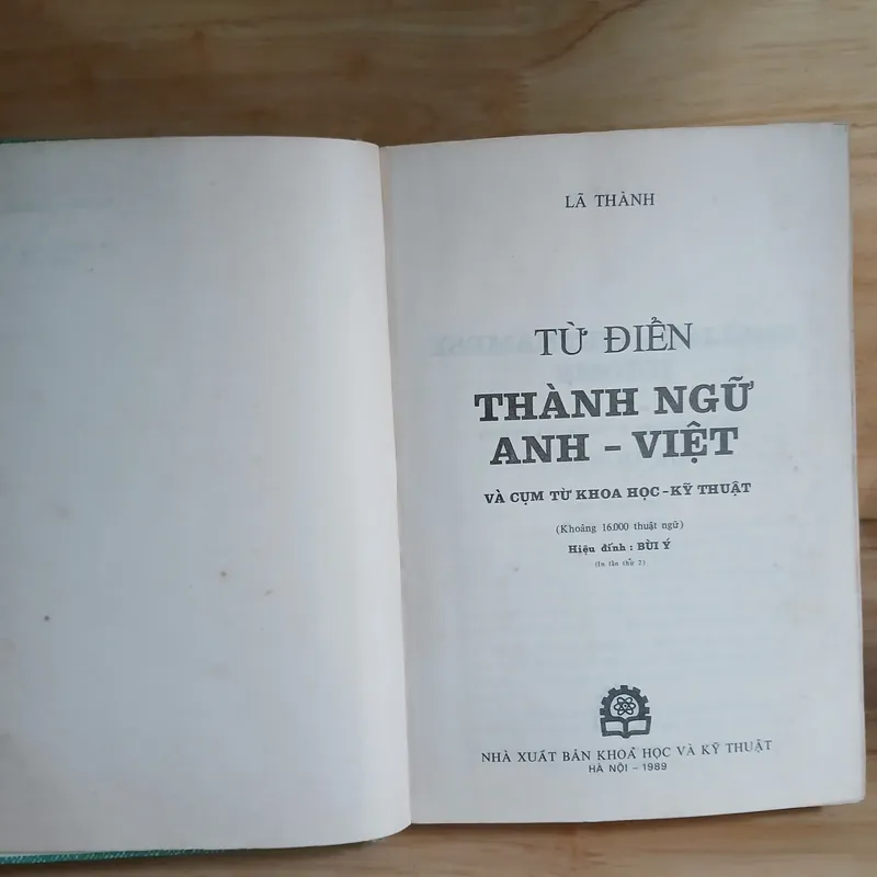 Từ Điển Thành Ngữ Anh ▪︎ Việt (Xb 1989) - Lã Thành 500198