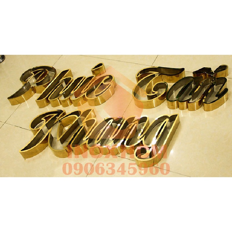 Chữ Inox Vàng Gương PVD - nhận gia công inox theo yêu cầu 3447