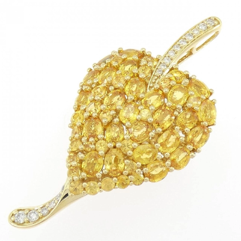 K18YG Sapphire Brooch 6.35CT - Hàng hiệu Chính hãng 869744