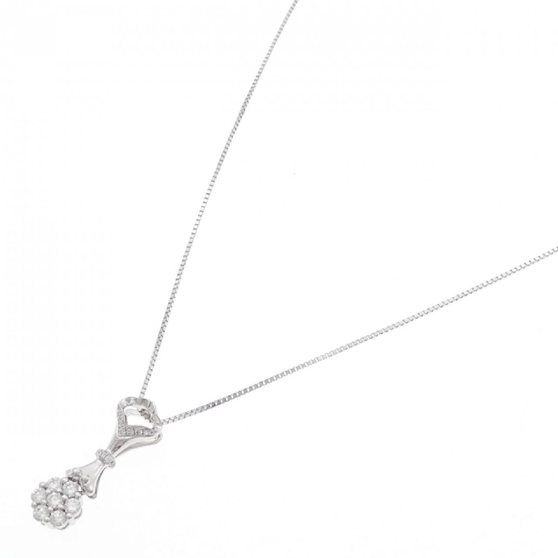 K18WG Hoa Kim Cương Dây Chuyền 0.18CT - Hàng hiệu Chính hãng 860837