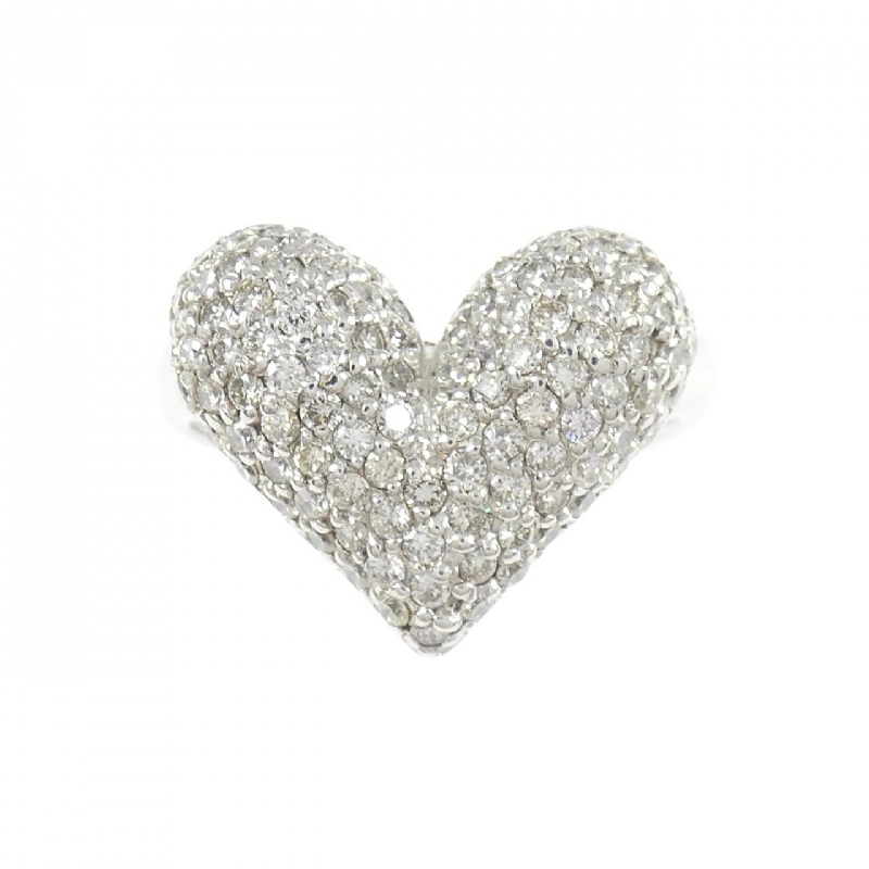 Nhẫn kim cương pavé hình trái tim K18WG 0.75CT - Hàng hiệu Authentic 850180