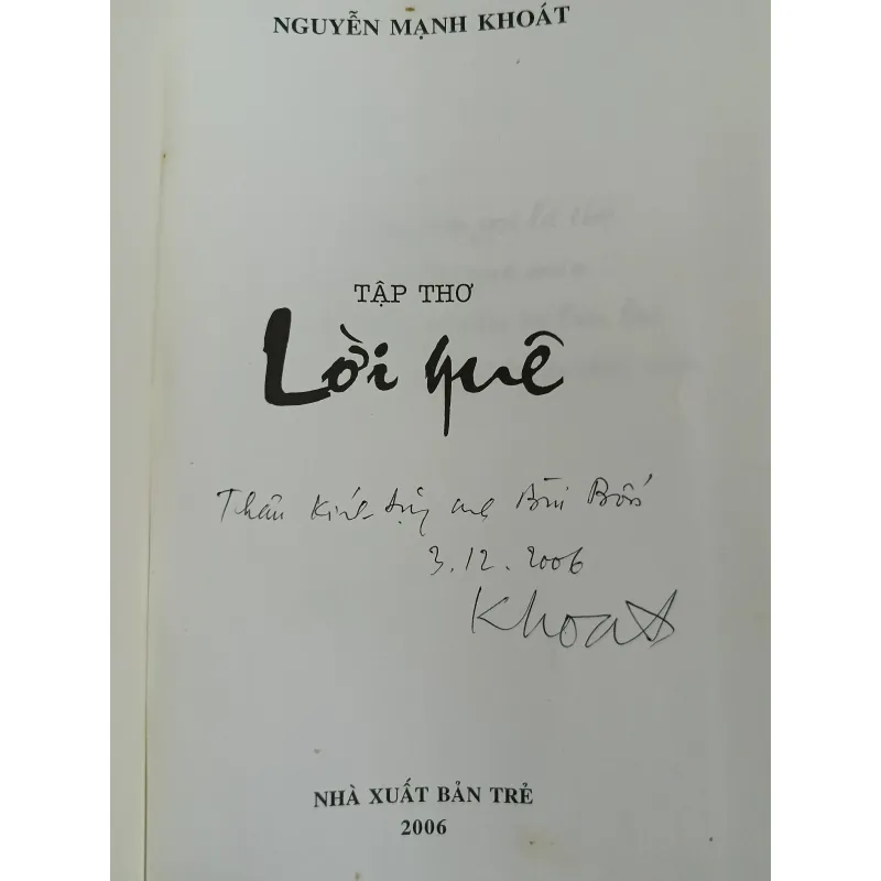 Lời quê - Nguyễn Mạnh Khoát 782668