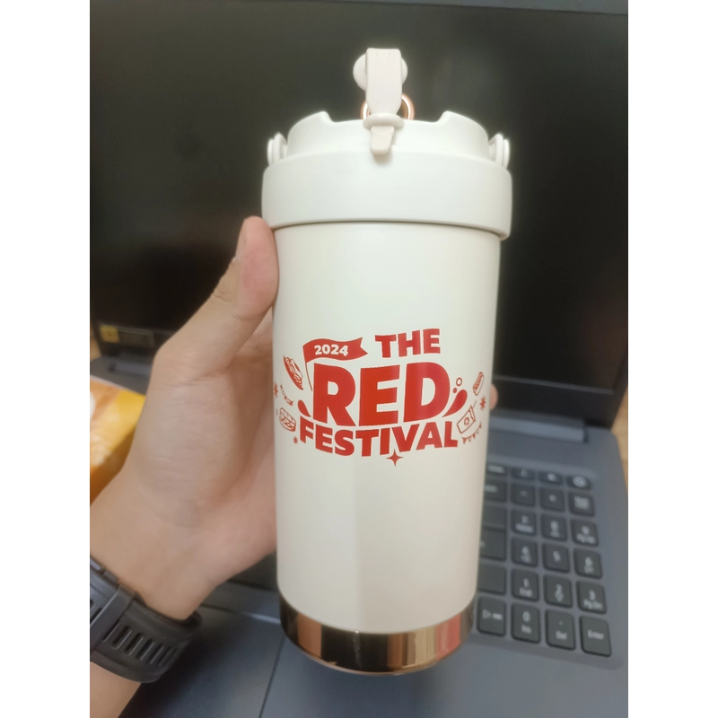 Bình giữ nhiệt The Festival Circle K-full phụ kiện ống hút, sticker, tem bảo hành 326301