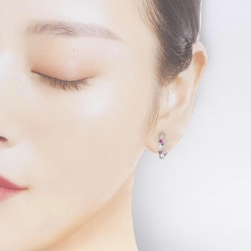 PT900/K18YG Bông tai/Khuyên tai Ruby 0.18CT - Hàng hiệu Chính hãng 870228