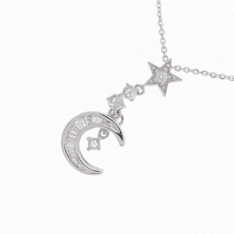 K18WG Mặt trăng × Ngôi sao Dây chuyền kim cương 0.20CT - Hàng hiệu Chính hãng 861114