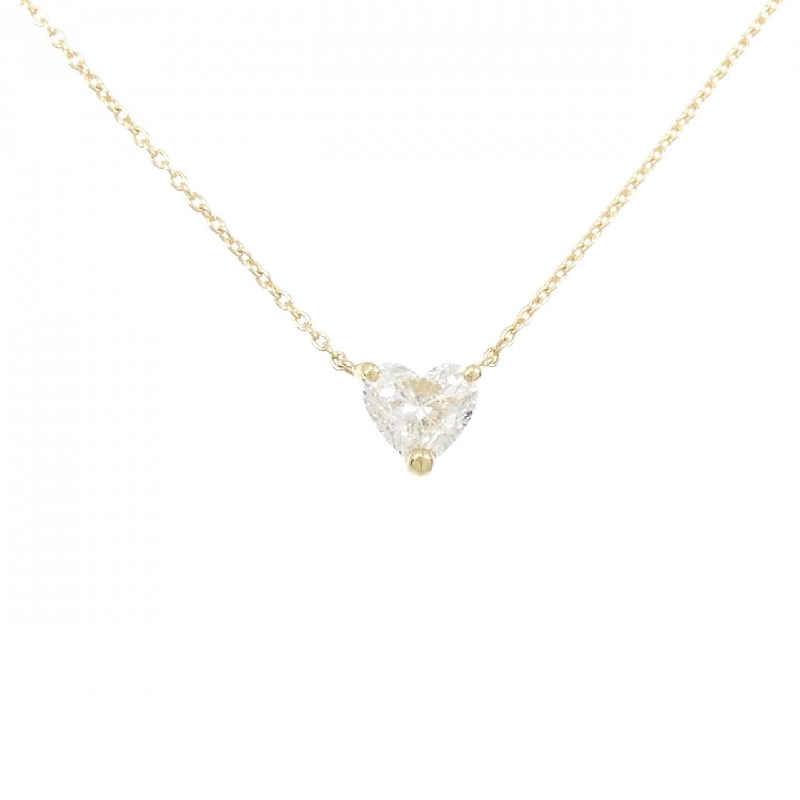 Dây chuyền kim cương K18YG 0.859CT H SI1 hình trái tim - Hàng hiệu Authentic 880180