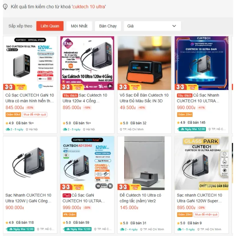 Củ sạc nhanh GaN 120W Cuktech 10 Ultra 933994