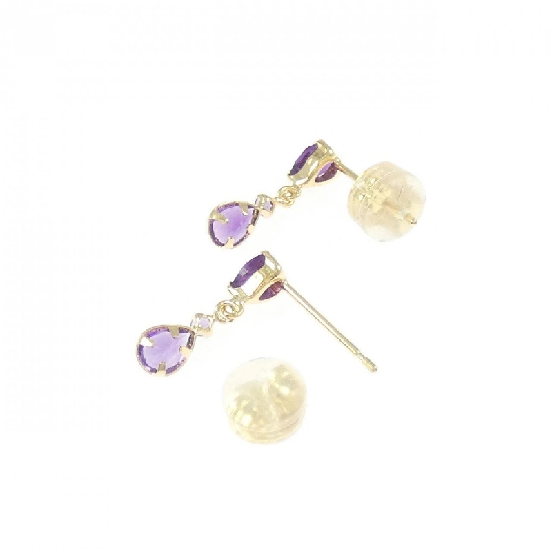 K18YG Amethyst Bông tai - Hàng hiệu Chính hãng 865830