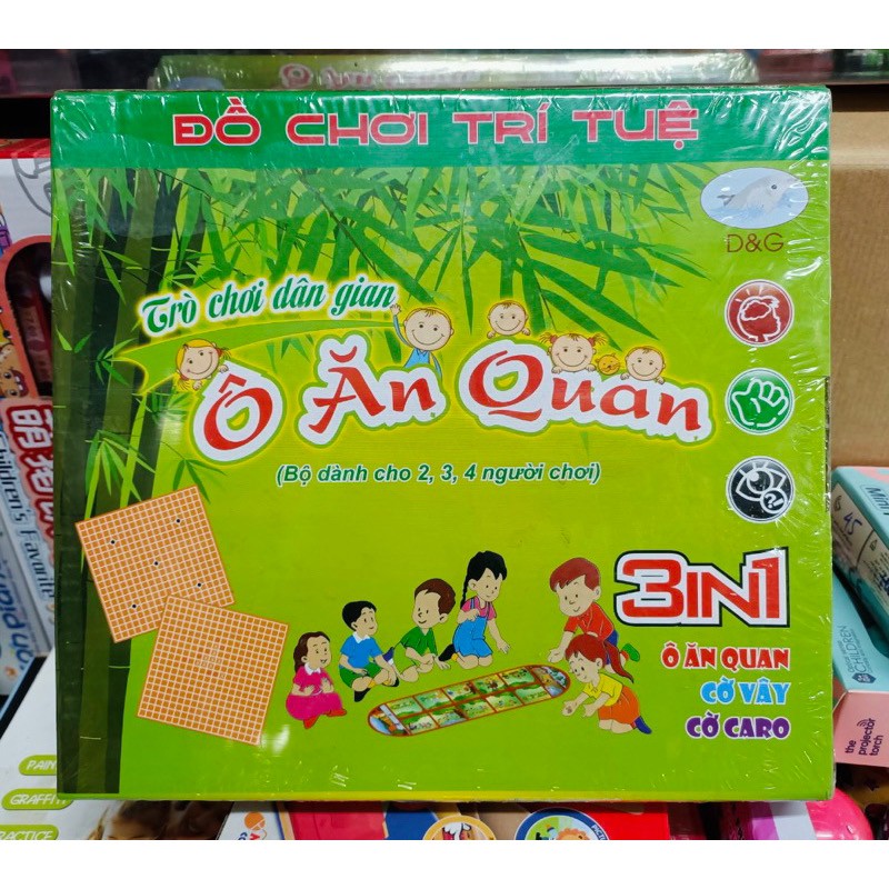 Đồ chơi Trí tuệ, Trò chơi dân gian 3in1 Ô ăn quan, Cờ vây, cờ caro 177731