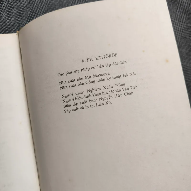(Bìa cứng, khổ to) Các phương pháp cơ bản lắp đặt điện - A.Ph.Ktitôrôp - Năm 1987 607260