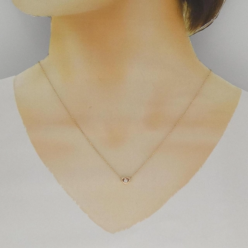 K18PG Dây chuyền hình trái tim kim cương 0.05CT - Hàng hiệu Chính hãng 861130