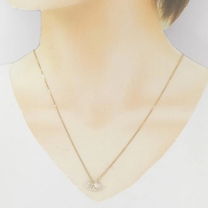 K18PG Dây chuyền trái tim kim cương 0.307CT - Hàng hiệu Chính hãng 858170