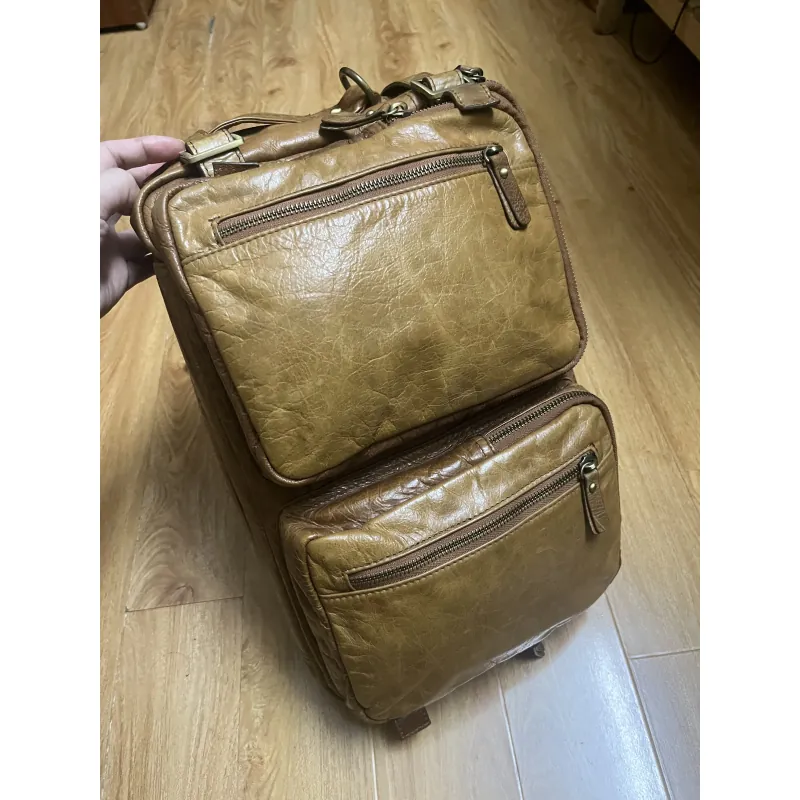 Balo nam 29x40x12 da thật 2hand 1013067