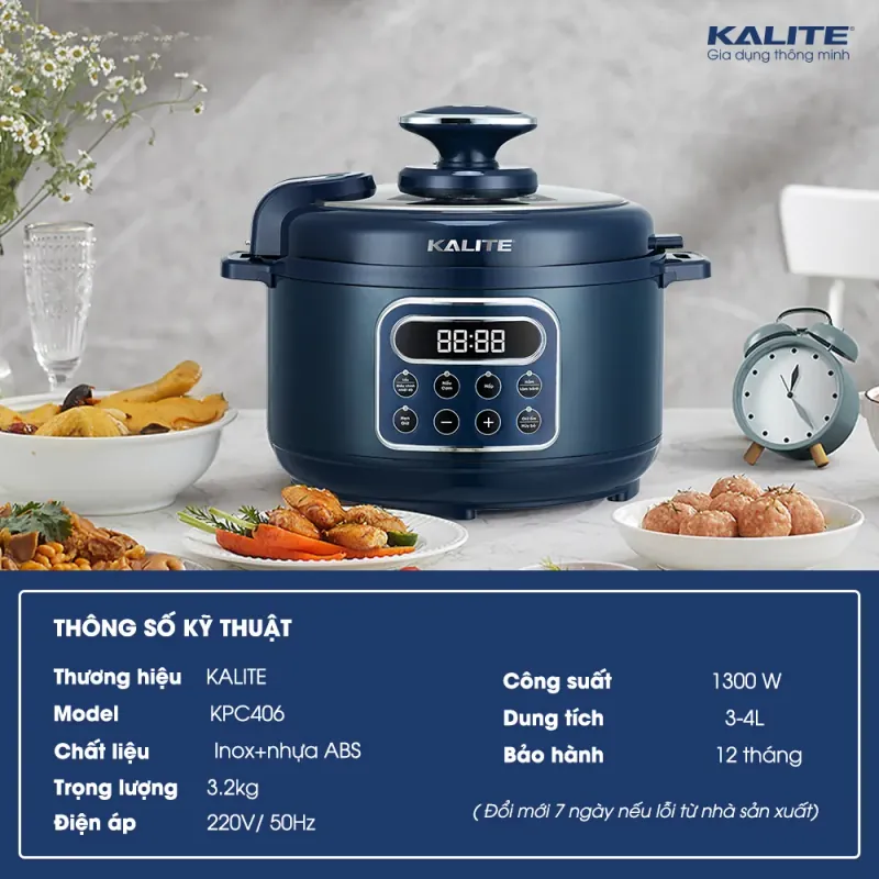 ⚡ KALITE KPC4066 – Nồi áp suất 4in1, hầm, nấu, hấp, giữ trọn dinh dưỡng! 707715
