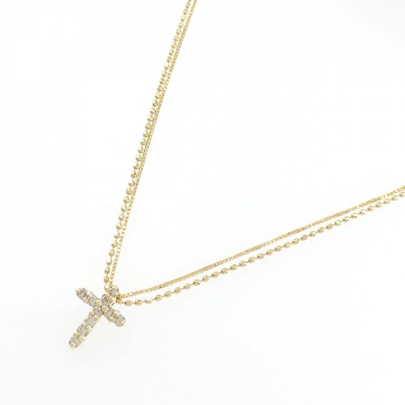 K18YG Dây chuyền kim cương chéo 0.1CT - Hàng hiệu Chính hãng 861321