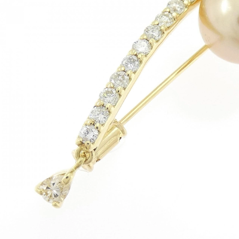 K18YG Ngọc trai trắng brooch 10.3mm - Hàng hiệu chính hãng 872653