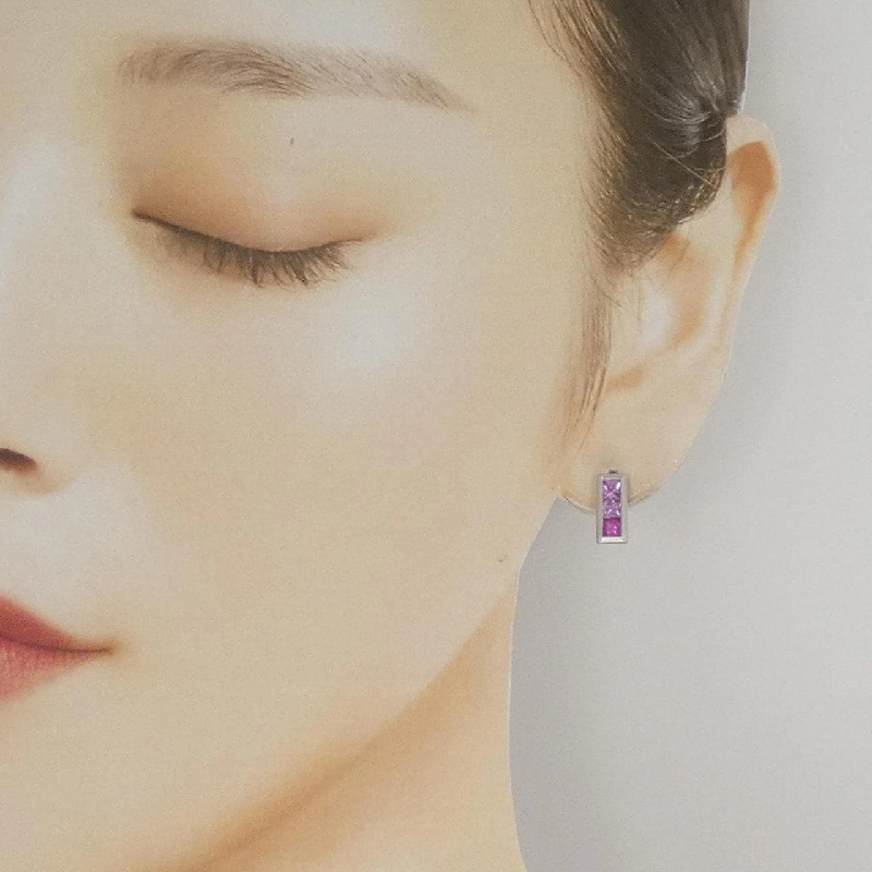 K18WG Bông tai đá màu - Hàng hiệu Authentic 869763