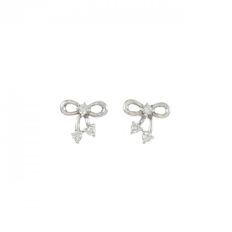 K18WG Bông tai kim cương hình ruy băng 0.10CT - Hàng hiệu Chính hãng 868269