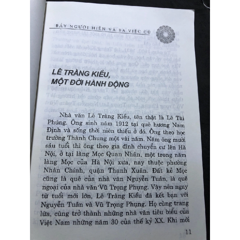 Bảy người hiền và ba việc cũ mới 80% ố bẩn có dấu mộc và viết nhẹ trang đầu 2006 Anh Chi HPB0906 SÁCH VĂN HỌC 164369