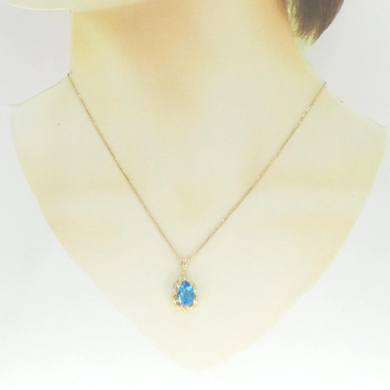K18YG Blue Topaz Necklace - Hàng hiệu Authentic 860350