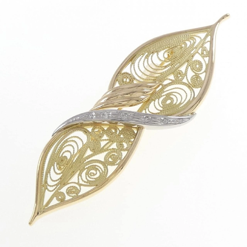 K18YG/PT900 Kim cương Brooch 0.03CT - Hàng hiệu Chính hãng 873395