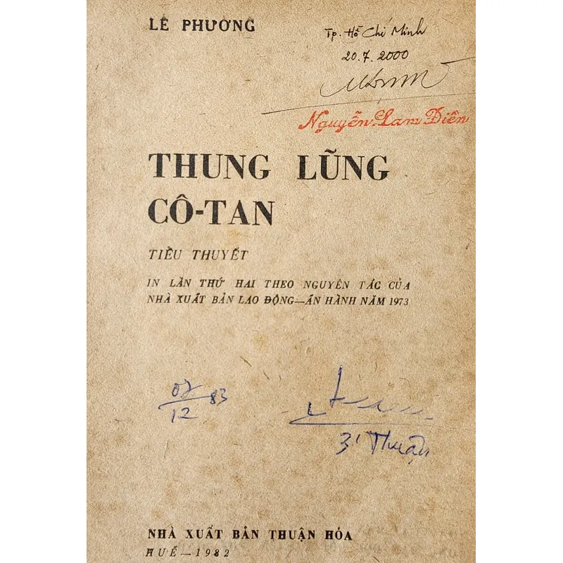 Tiểu thuyết sử thi của tác giả Lê Phương: THUNG LŨNG CÔ TAN 704362
