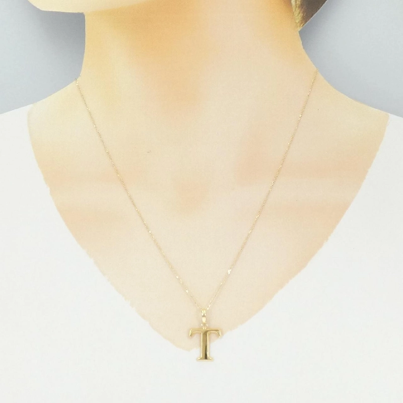 K18YG Chữ cái T Dây chuyền - Hàng hiệu Chính hãng 864011