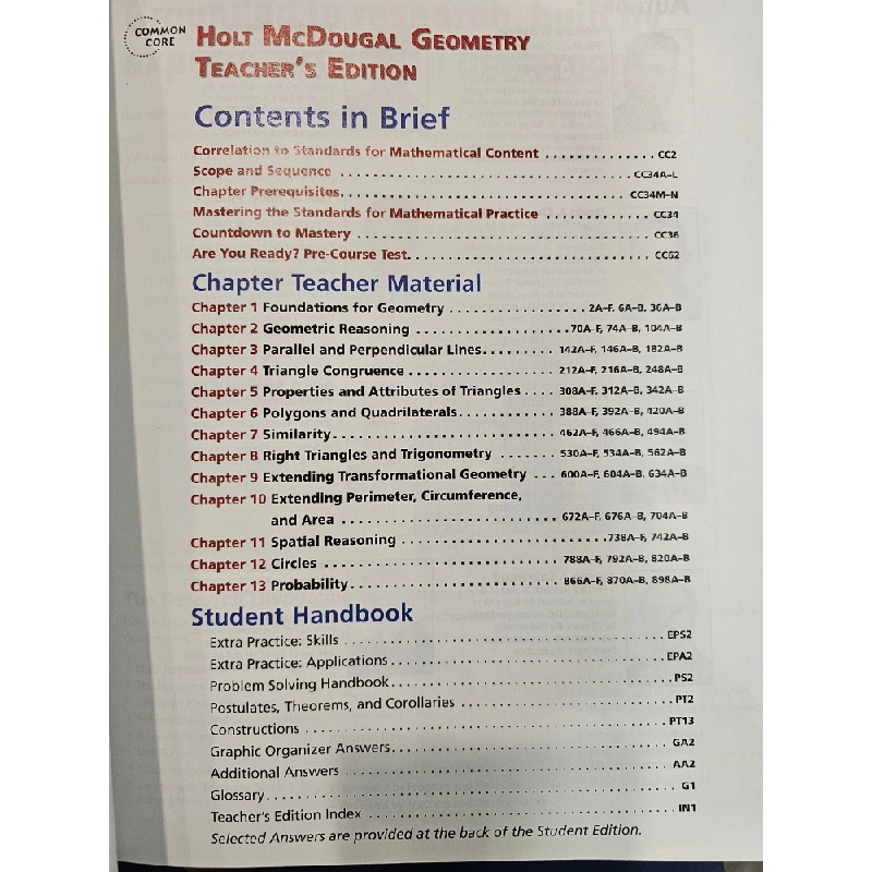 Holt McDougal Geometry Common Core Editon 496443