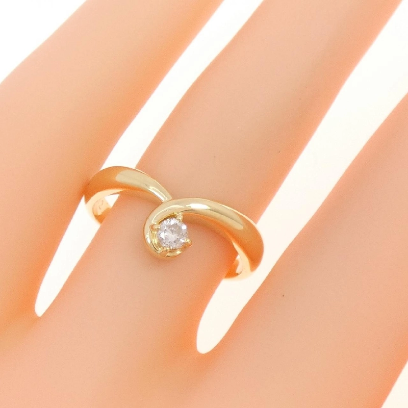 Nhẫn kim cương Solitaire K18YG 0.12CT 672256