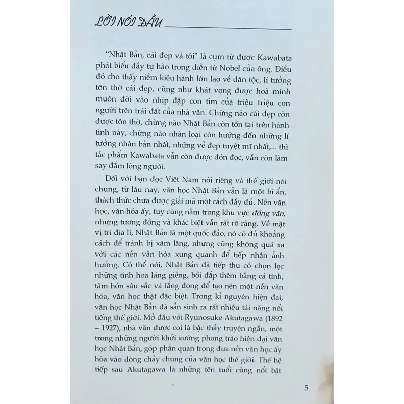 Văn hóa Nhật Bản và Yusunari Kawabata 696984
