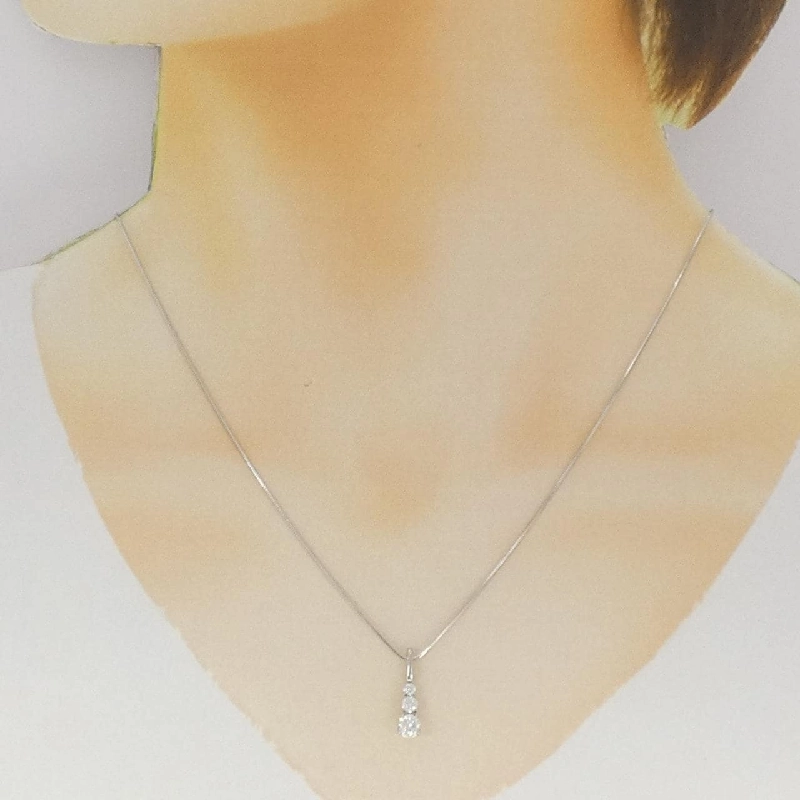 Dây chuyền kim cương ba viên PT900/PT850 0.30CT - Hàng hiệu Chính hãng 857823