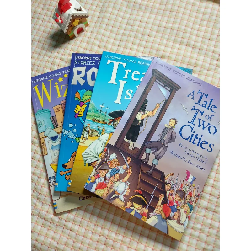 COMBO 4q USBORNE YOUNG READING – WIZARDS · ROBOTS · TREASURE ISLAND · A TALE OF TWO CITIES 751824