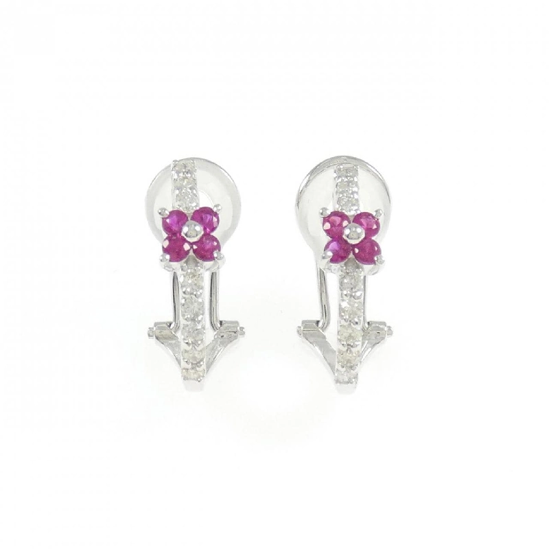 Bông tai/khuyên tai Ruby hoa K18WG 0.32CT - Hàng hiệu Chính hãng 873392