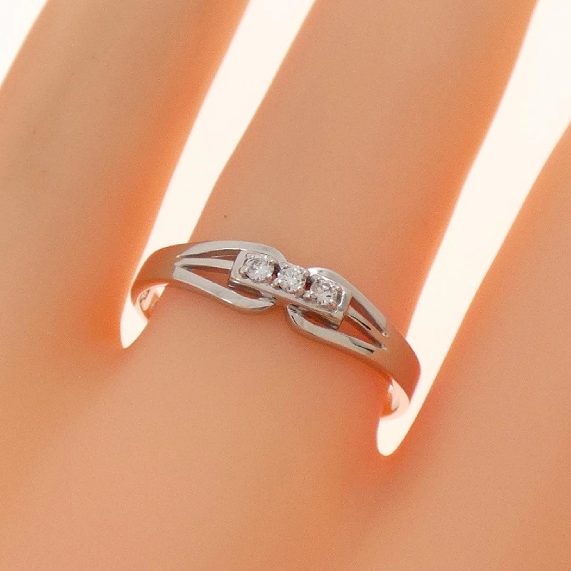 Nhẫn kim cương ba viên PT900 0.06CT - Hàng hiệu Authentic 849973