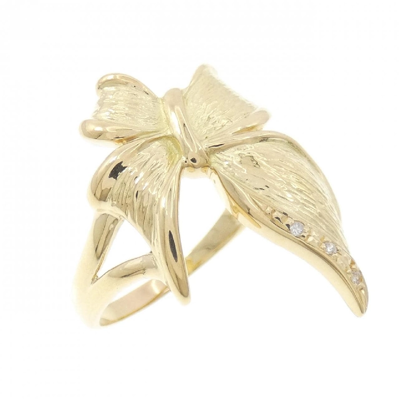 Nhẫn kim cương K18YG hình ruy băng 0.02CT - Hàng hiệu chính hãng 848475