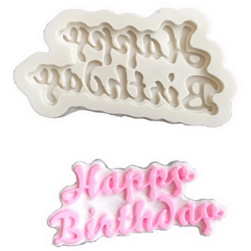 Khuôn silicon làm rau câu, socola Happy Birthday - Mã số 1107 338325