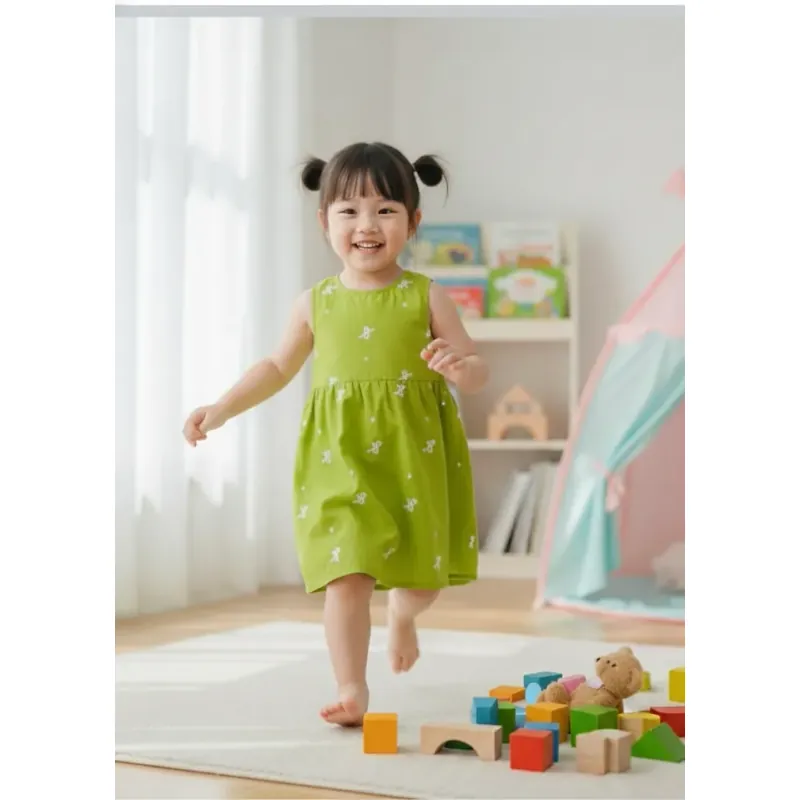 Váy xanh tươi tắn cho bé gái 781642