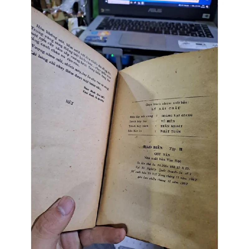 Bão Biển tập 2 Chu Văn mới 80% 1982 Văn học Việt Nam HCM1709 559900