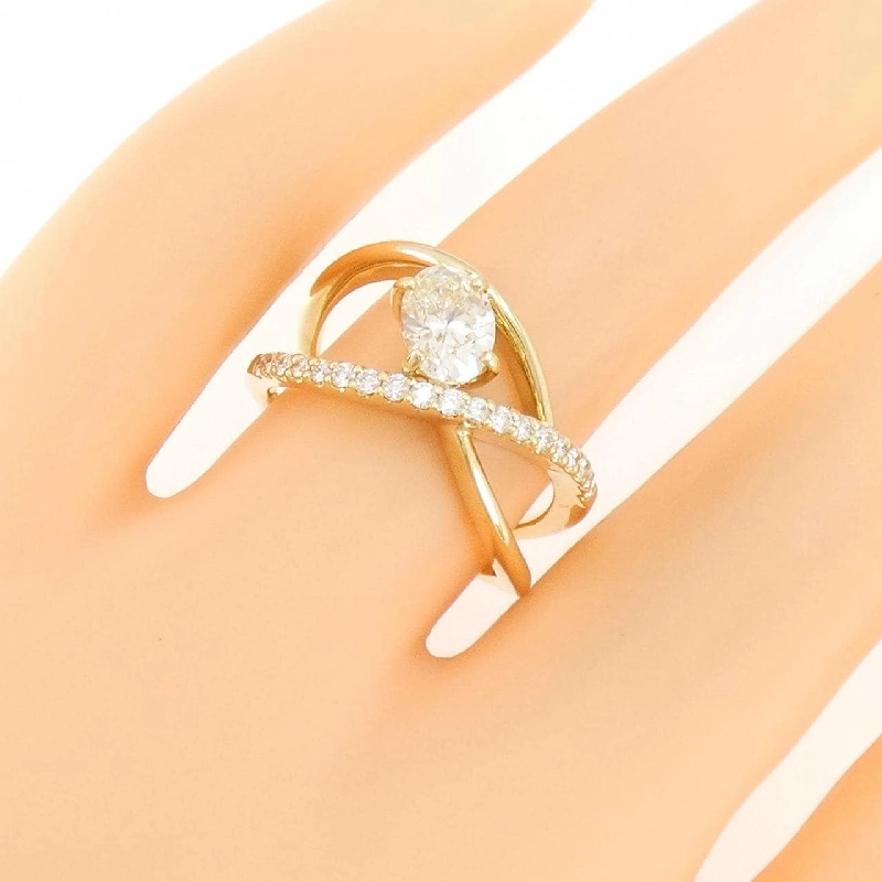 Nhẫn kim cương K18YG 0.748CT VLY VS1 cắt oval - Hàng hiệu Authentic 871492