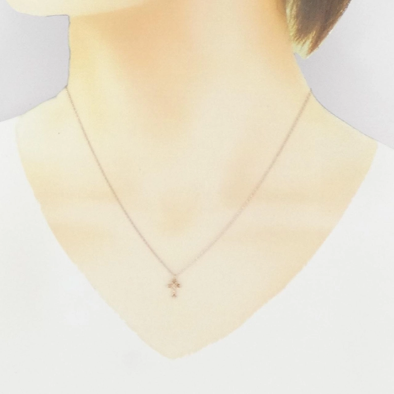 K10PG Vòng cổ kim cương chéo - Hàng hiệu Authentic 863597