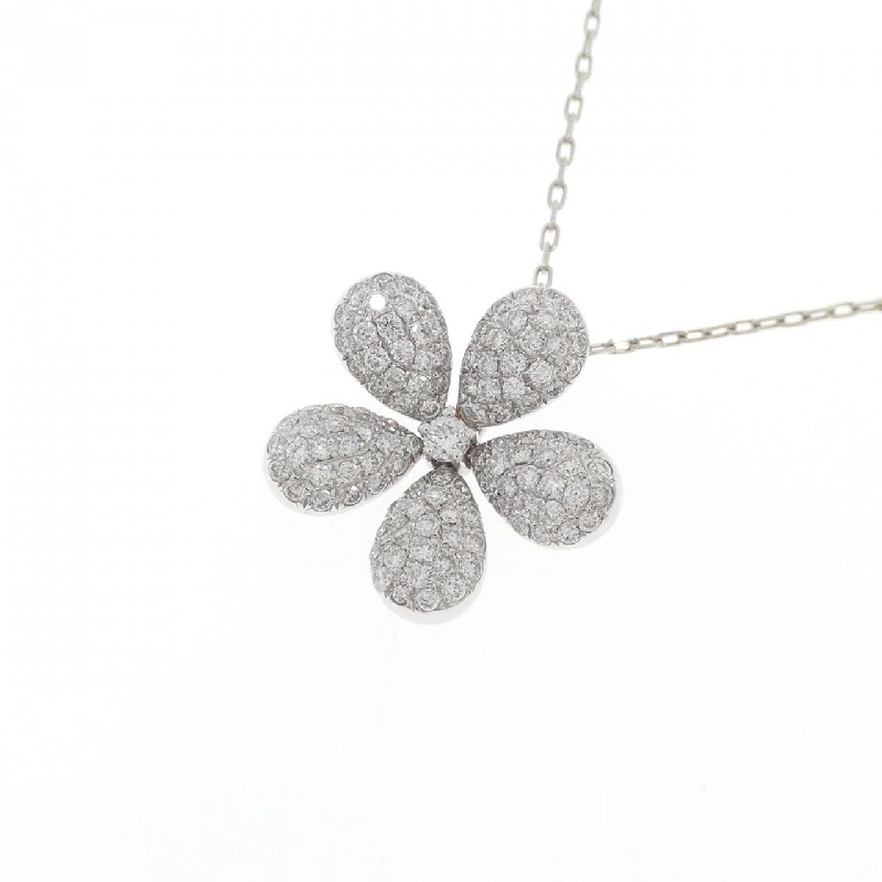 Dây chuyền kim cương hoa × Pave 18KWG/K18WG 0.538CT - Hàng hiệu Authentic 860066