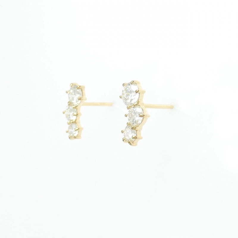 K18YG Bông tai kim cương ba viên 0.70CT - Hàng hiệu Chính hãng 868747