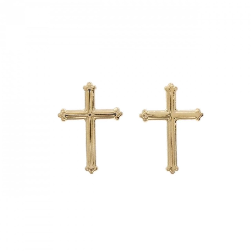 K18YG Bông tai hình chữ thập - Hàng hiệu Chính hãng 868728
