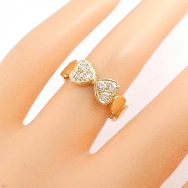Nhẫn kim cương hình trái tim 750YG 0.30CT 671591
